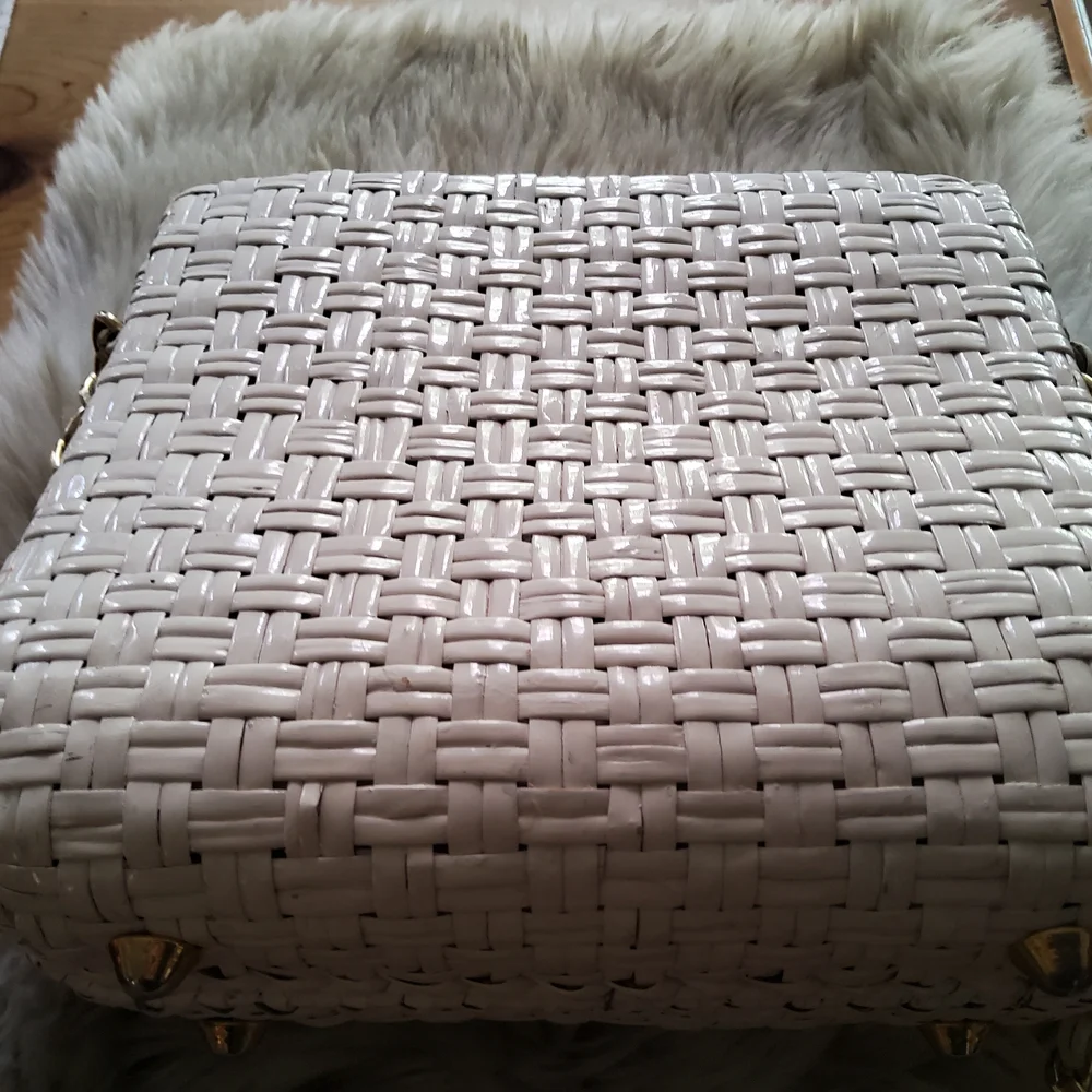 Authentic Vintage 1960's Rodo White Basket Weave Made in Italy EUC - Picture 8 of 16